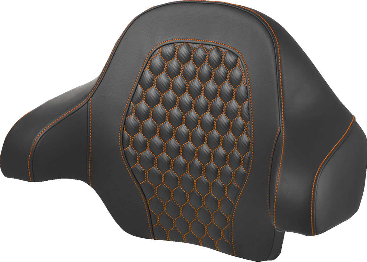Tour Pack Backrest Pad - Honeycomb - Orange Stitching - FL \'14-\'24 2014 - 2024
