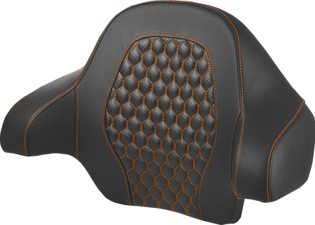 Tour Pack Backrest Pad - Honeycomb - Orange Stitching - FL \'14-\'24 2014 - 2024