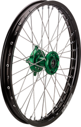 Wheel Assembly - SX-1 - Complete - Front - Black Wheel/Green Hub - 21x1.6 - Kawasaki KX 2004 - 2025