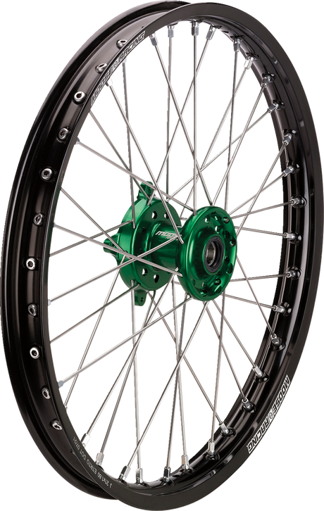 Wheel Assembly - SX-1 - Complete - Front - Black Wheel/Green Hub - 21x1.6 - Kawasaki KX 2004 - 2025