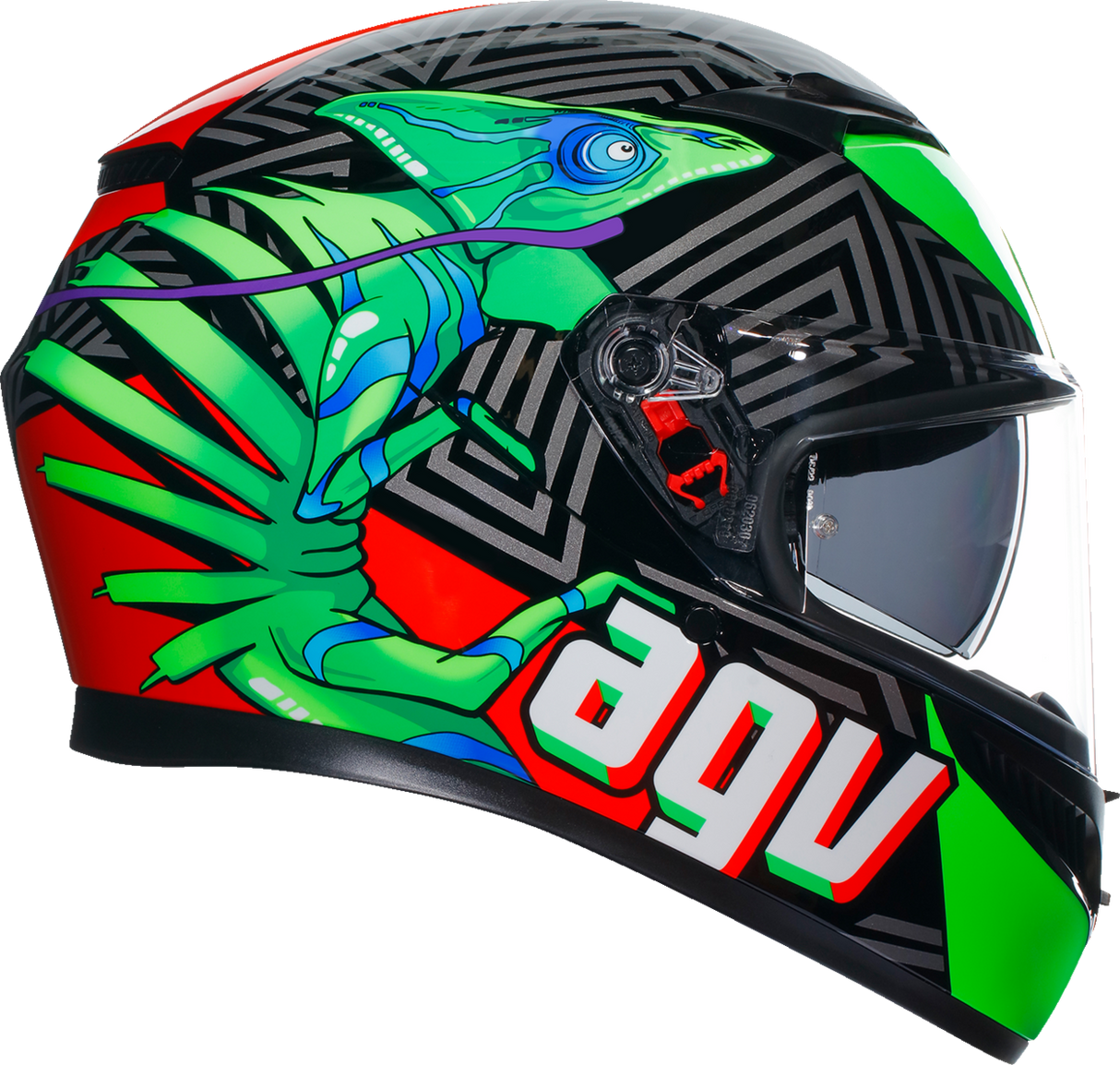 K3 Helmet - Kamaleon - Black/Red/Green - 2XL