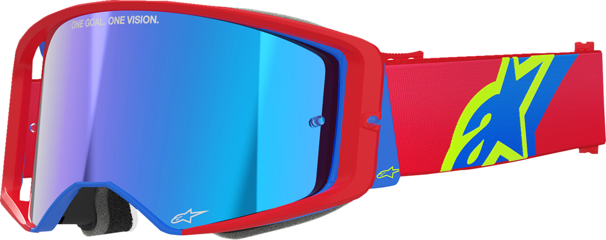 Supertech Goggle - Corp - Red/Blue - ABS Vision - Blue Mirror Lens