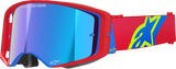 Supertech Goggle - Corp - Red/Blue - ABS Vision - Blue Mirror Lens
