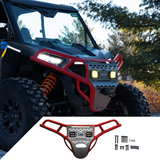 Front Bumper/Skid Plate with Amber Lights - Red - RZR XP 1000 2024 - 2025