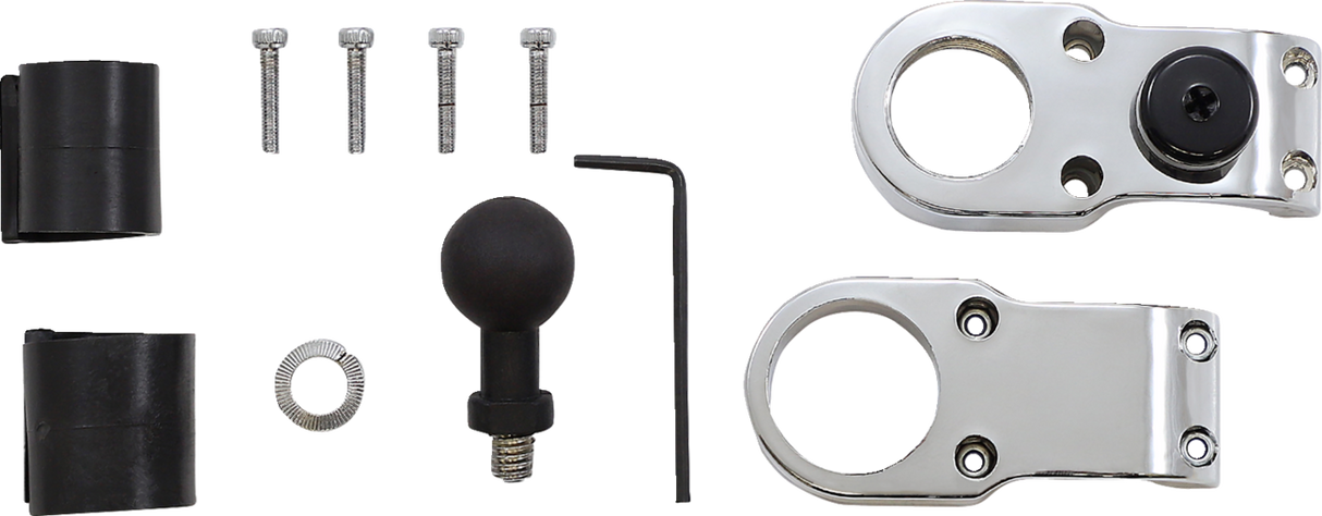 Dual USB Charger - 1\" Ball Mount - Chrome