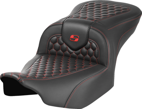 Roadsofa™ Seat - without Backrest - Honeycomb - Red Stitch - FLTR/FLHX \'23-\'24 2023 - 2024