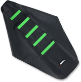 Ribbed Seat Cover - Black Cover/Green Ribs - Kawasaki 2009 - 2012