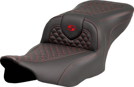 Roadsofa™ Seat - Dragon Scale Stitch - Red Stitch - w/o Backrest - FLTR/FLHX \'23-\'24 2023 - 2024