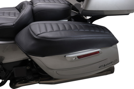 Deluxe Saddlebag Lid Coers - Black w/ Gunmetal Stitch - Touring 2023 - 2024