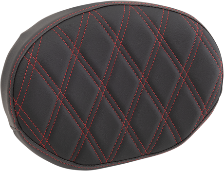 Sissy Bar Pad - Double Diamond - Red - Oval