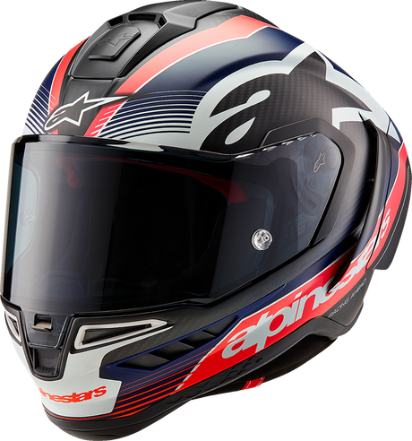 Supertech R10 Helmet - Team - Matte Black/Carbon Red Fluo/Blue - XL