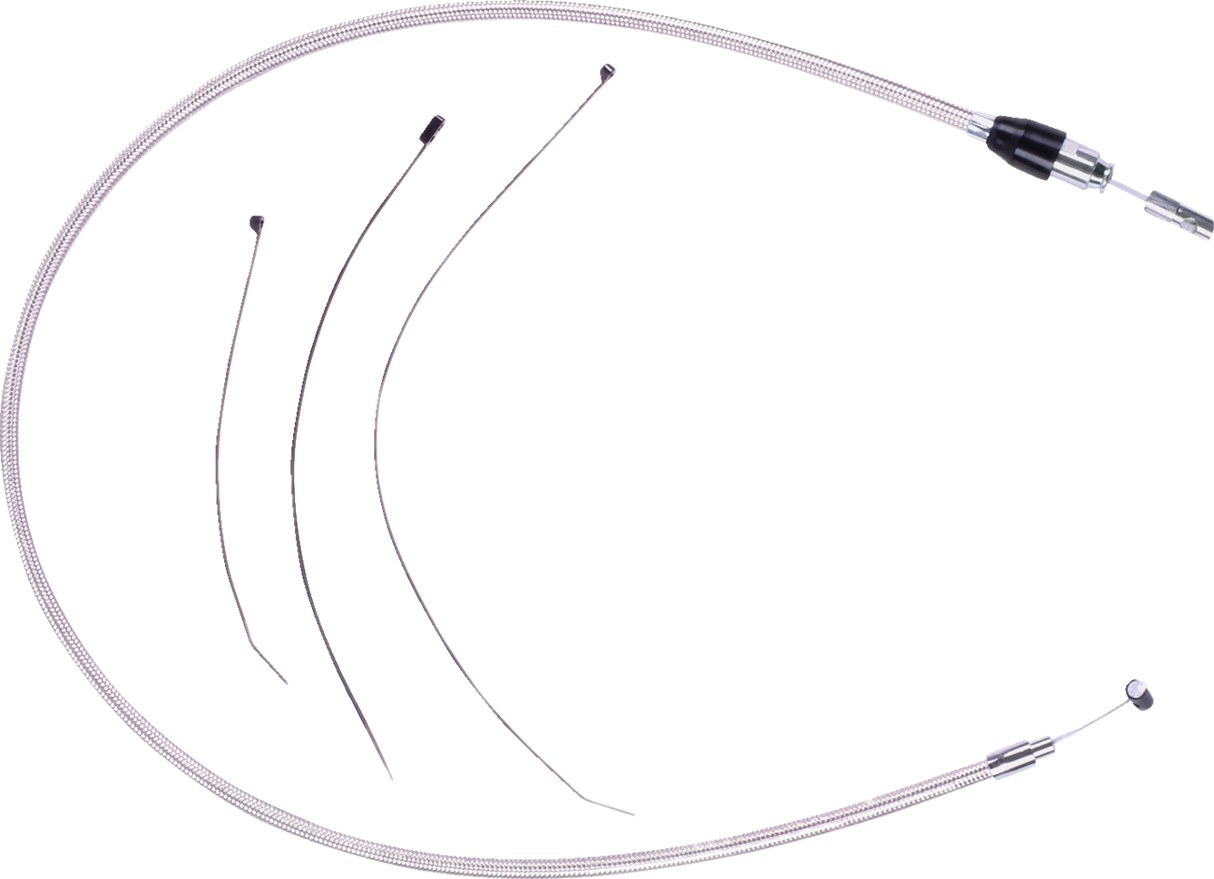 Polished Stainless Quick Connect Upper Clutch Cable - 47\" 2023 - 2024