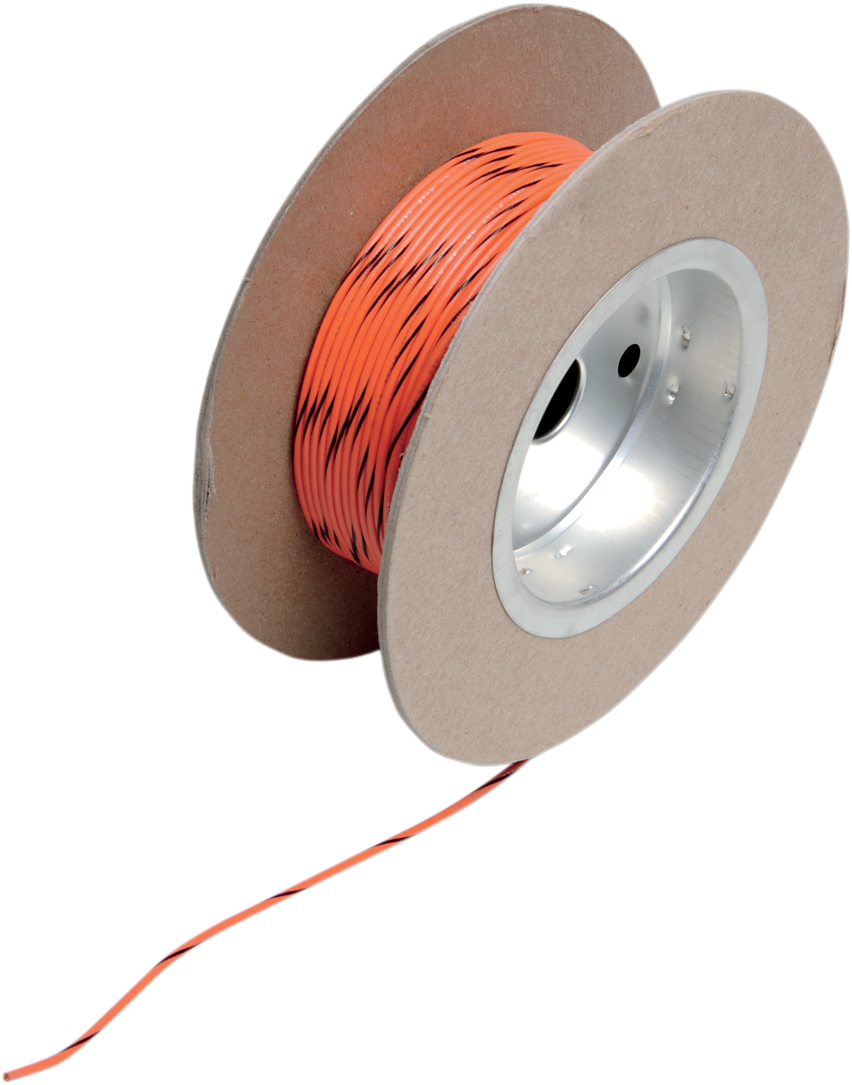100\' Wire Spool - 18 Gauge - Orange/Black