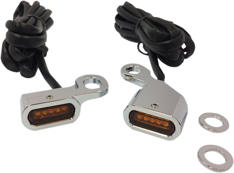 LED Handlebar Marker Lights - Chrome/Amber 1996 - 2017