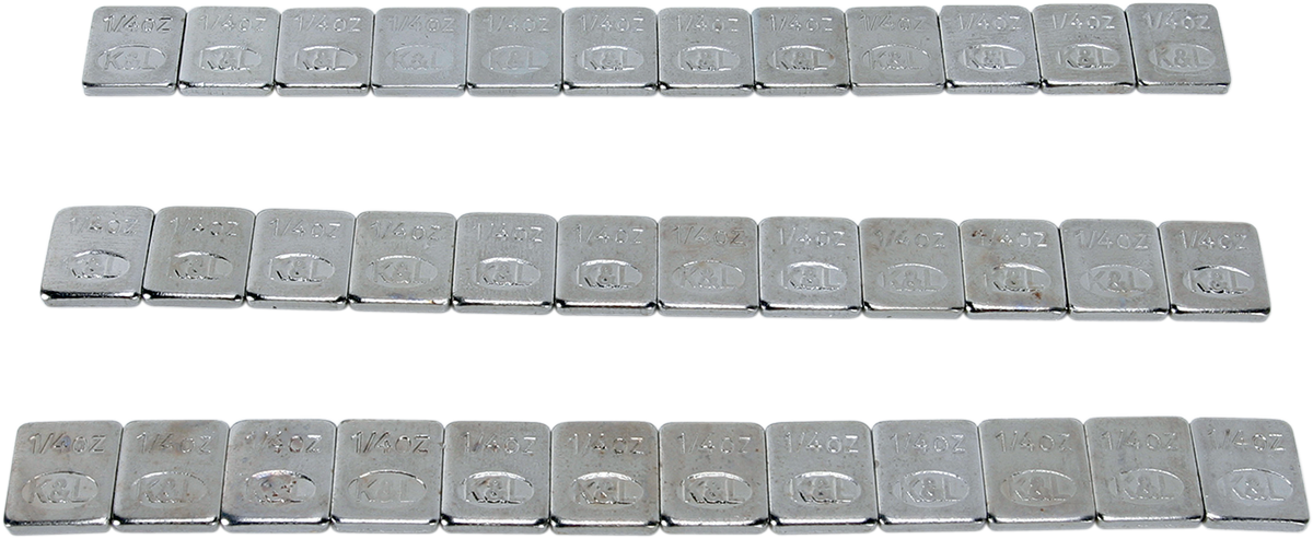 Wheel Weights - Rectangle - Adhesive Stick-On - Chrome - 36 Pack