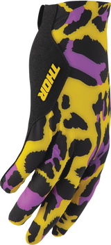 SPORTMODE Cheetah Gloves - Yellow/Purple - XS
