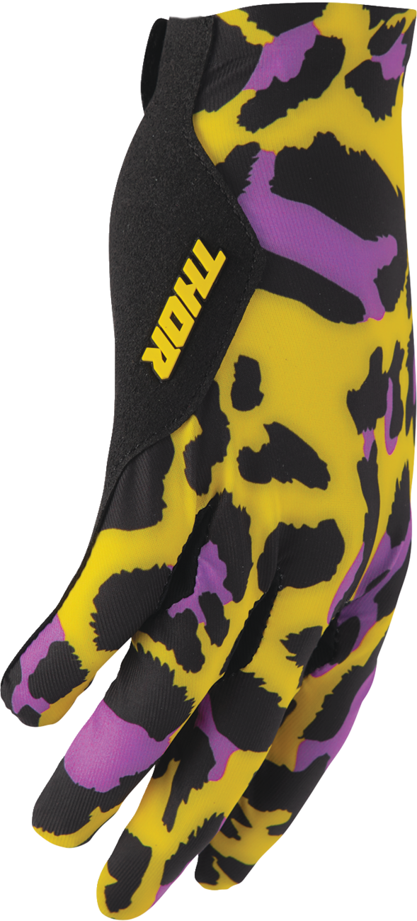SPORTMODE Cheetah Gloves - Yellow/Purple - 2XL