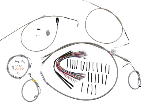 Control Kit - Early Touring Bikes - 15\" Bagger Bar Handlebars - Stainless 2000 - 2006