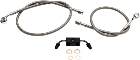 Brake Lines - 12\" - 14\" Ape Hanger Handlebars - Stainless Steel 2012 - 2017