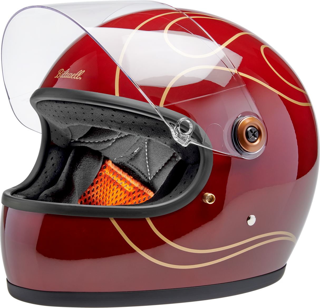 Gringo S Helmet - Flames - Gloss Garnet Red - XS