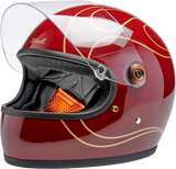 Gringo S Helmet - Flames - Gloss Garnet Red - Large