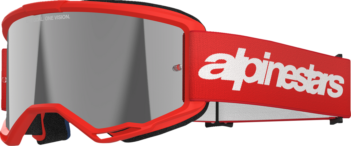 Vision 3 Goggle - Wordmark - Red - Silver Mirror Lens