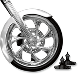 Front Fender Kit with Chrome Adapters - For 26\" Wheel - 6\" W 2014 - 2020
