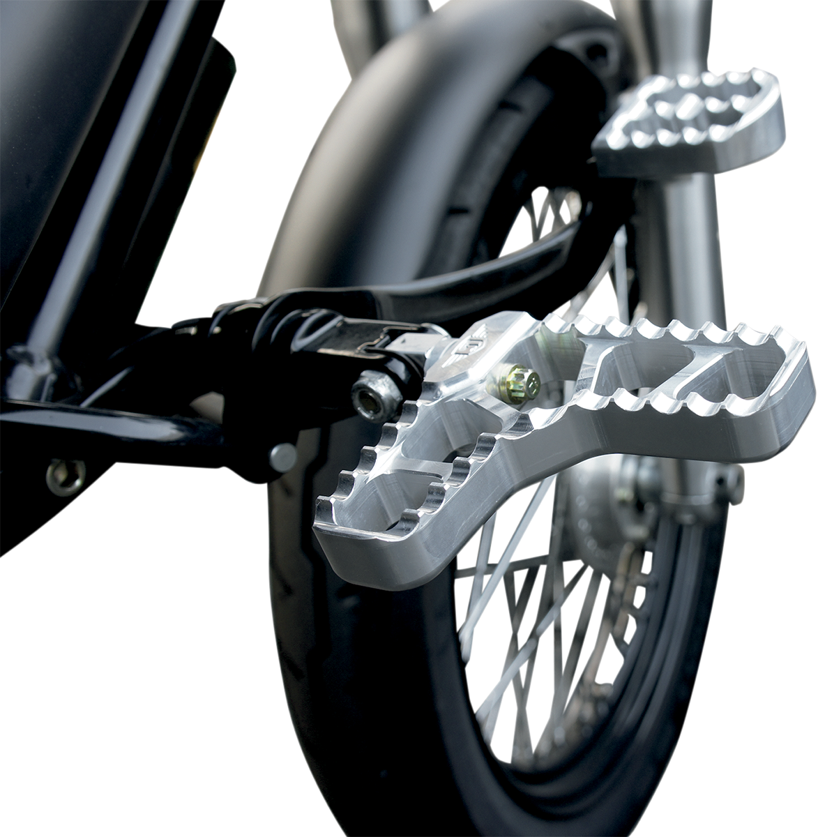 Adjustable Serrated Footpegs - With Heel - Clear