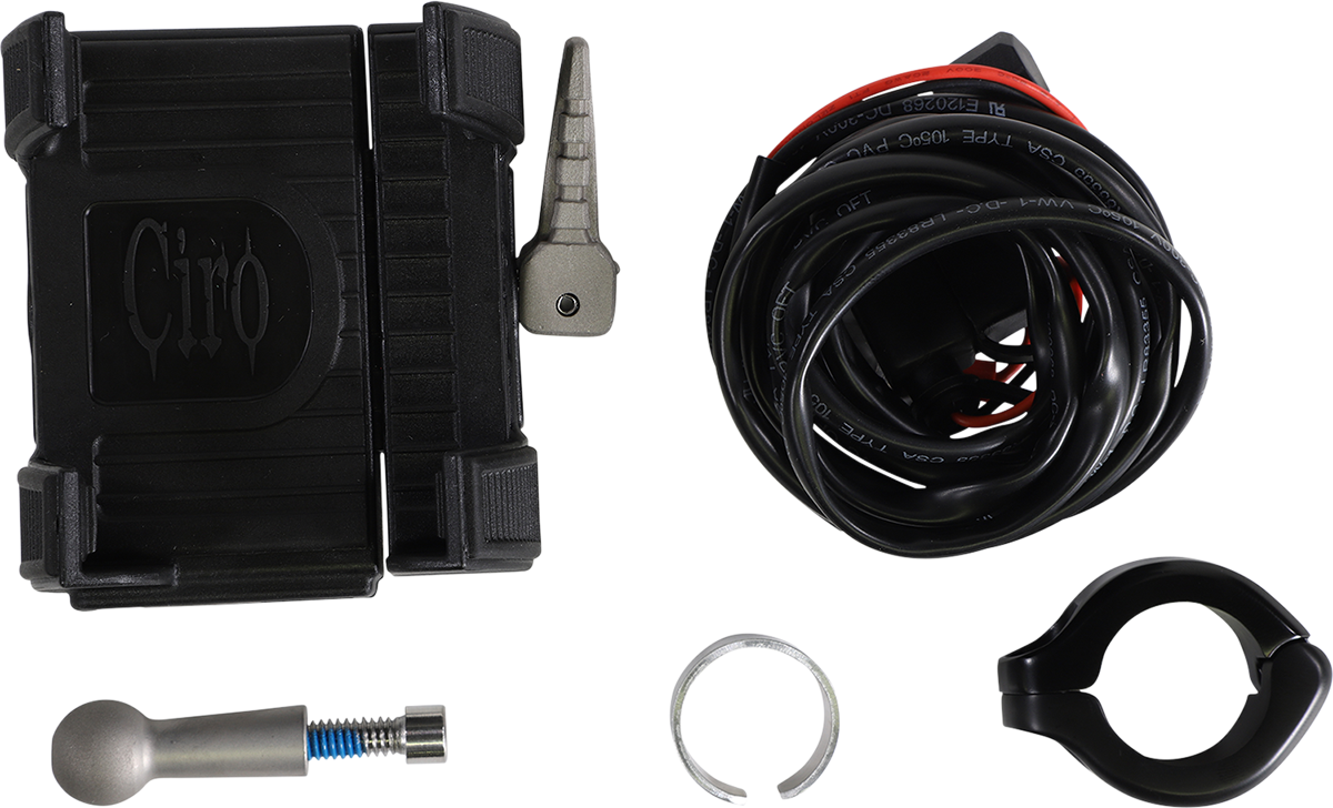 Premium Holder W/Charger - Black Mount