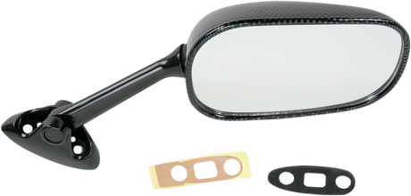 Mirror - Side View - Black/Carbon Fiber - Rectangle - Right - Suzuki 2004 - 2005