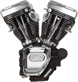 T143 Long Block Engine - Wrinkle Black and Chrome - Dyna 2006 - 2017