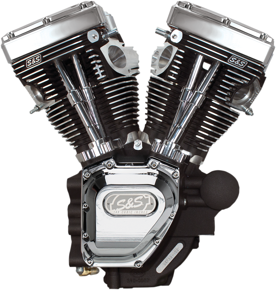 T143 Long Block Engine - Wrinkle Black and Chrome - Dyna 2006 - 2017