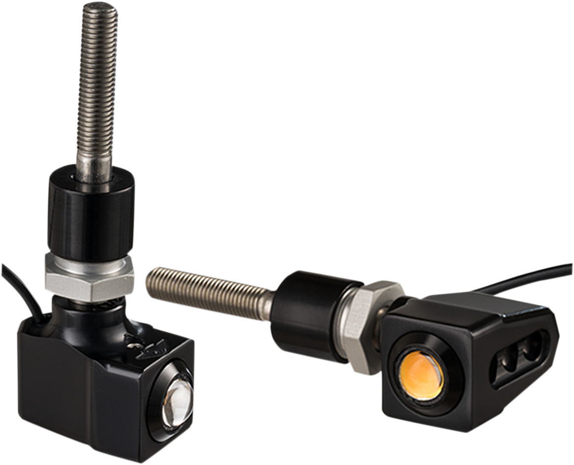 Rat Eye Mirror-Mount Turn Signals - Black/Amber