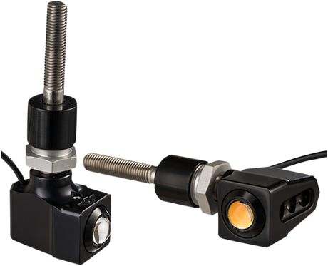 Rat Eye Mirror-Mount Turn Signals - Black/Amber