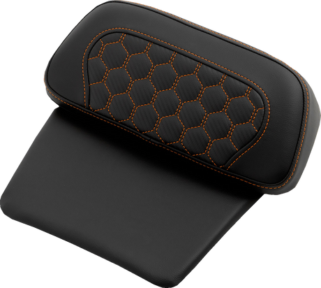 Chopped Tour Pak Pad - Honeycomb - Orange Stitching - FLH/FLT \'14-\'24 2014 - 2024