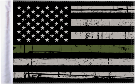 Grunge U.S.A. Flag - Green - 10\" x 15\"