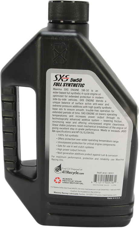 SXS UTV Synthetic 4T Oil - 5W-50 - 1L