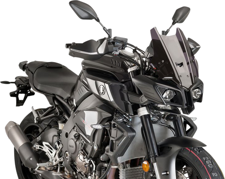 Race Windscreen - 14-1/4\" - Dark Smoke - MT10 2016 - 2021