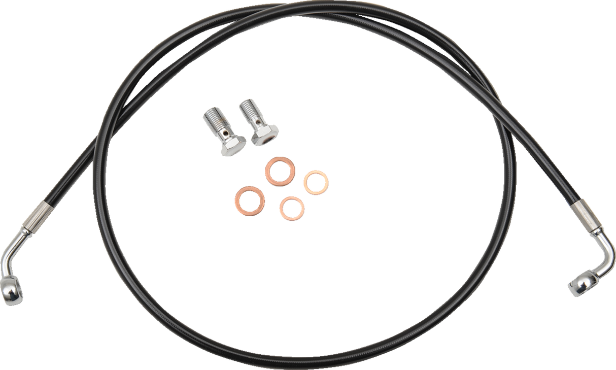 Brake Line - 12\" - 14\" Ape Hanger Handlebars - Black 2007 - 2017