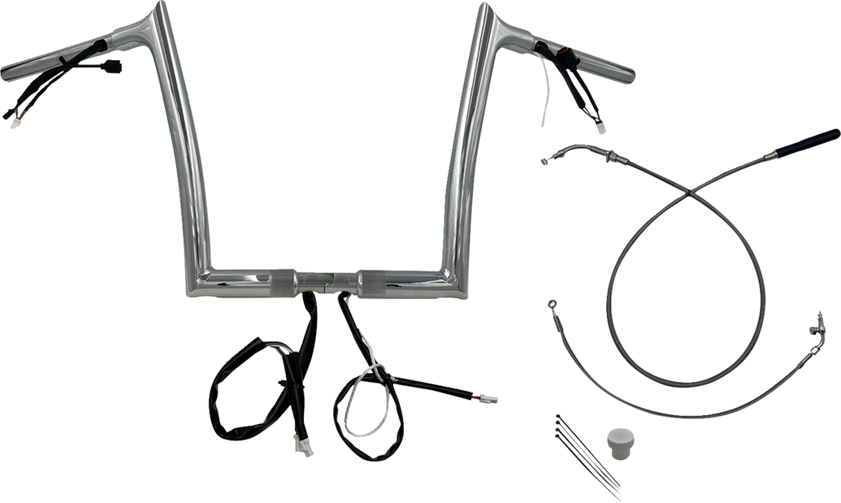 1-1/4\" EZ Install Pointed Top Handlebar - 12\" - Chrome 2023 - 2024