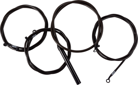 Complete Midnight Braided Cable Kit - 12\"-14\" Handlebars - \'23-\'24 Touring 2023 - 2024
