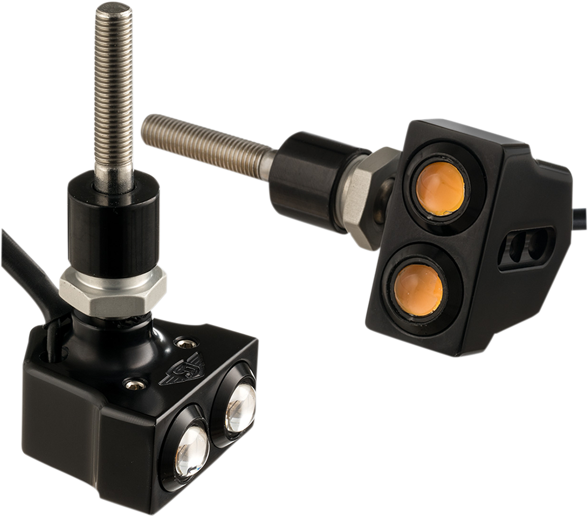 Rat Eye Mirror-Mount Turn Signals - Dual - Black