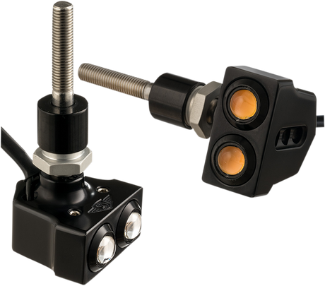 Rat Eye Mirror-Mount Turn Signals - Dual - Black