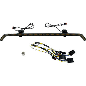 CUSTOM DYNAMICS  2040-3309 Center Fairing Vent Trim with Turn Signals Fairing Vent - Turn Signals - Black - Smoke Lens