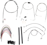 Handlebar Cable/Brake Line Kit - Complete - 14\" Ape Hanger Handlebars - Stainless Steel 2000 - 2006