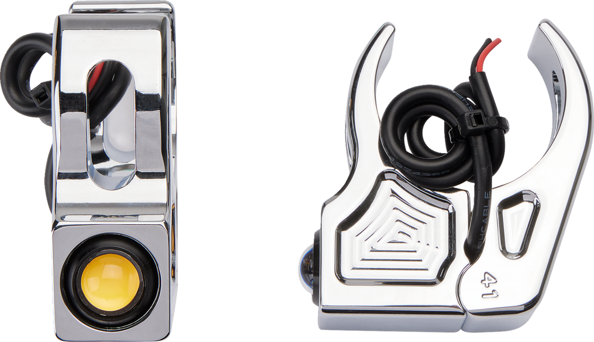 Turn Signal - 41 mm - Amber - Chrome