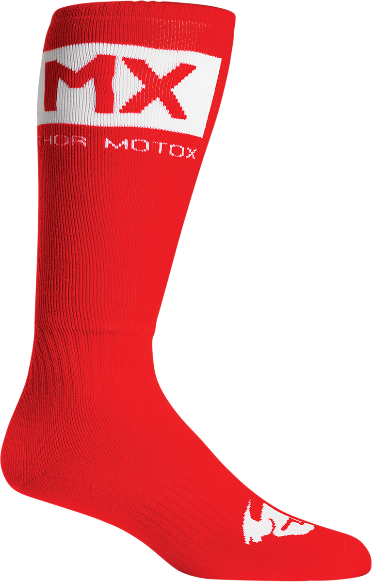 MX Solid Socks - Red/White - Size 6-9