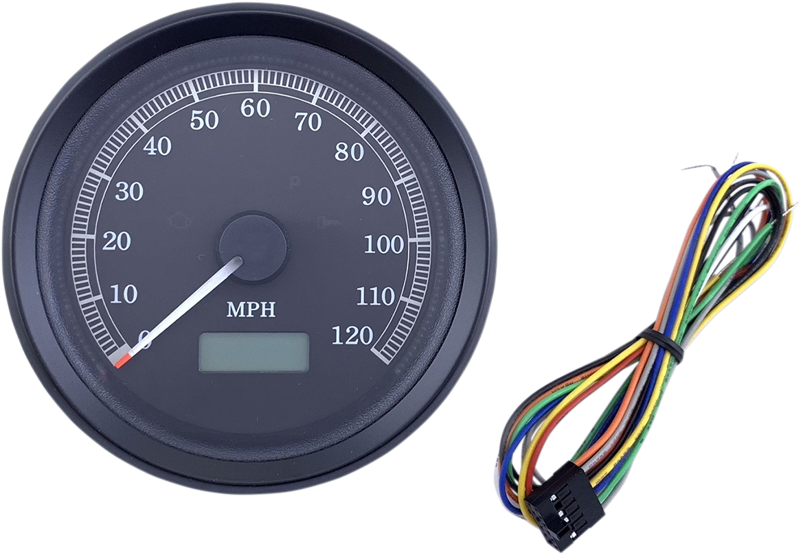 Universal 3-3/8\" Programmable Electronic Speedometer - MPH - Black Face - Black Bezel