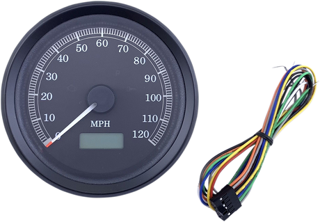 Universal 3-3/8\" Programmable Electronic Speedometer - MPH - Black Face - Black Bezel