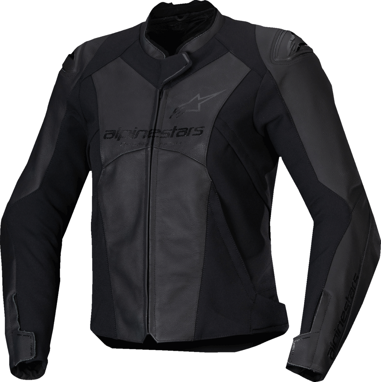 Stella Faster v3 Leather Jacket - Black/Black - US 12 / EU 48